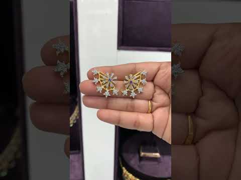 Beautiful ear studs with green stone